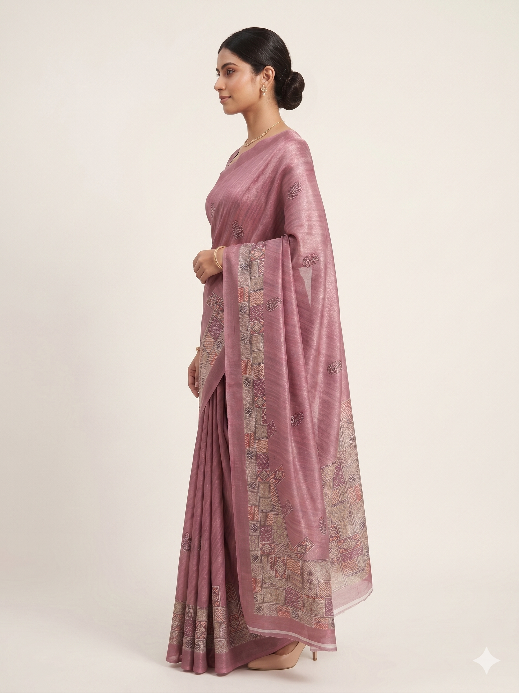 Choklet Silk Digital Print Saree