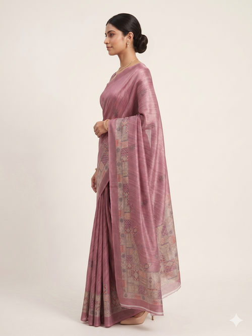 Choklet Silk Digital Print Saree