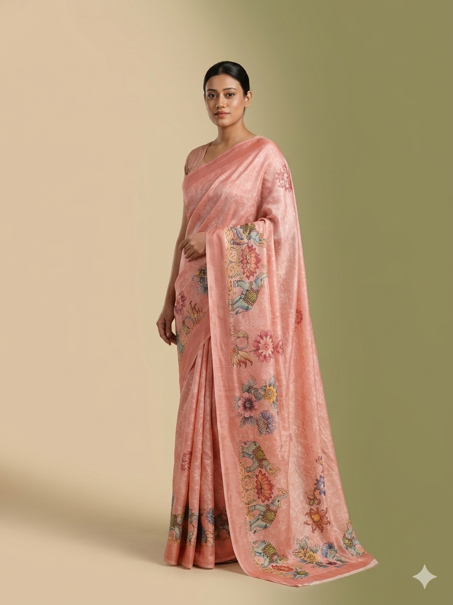 Mal Silk Digital Print Saree