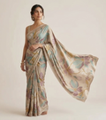 RAMJI SAREES DIGITAL PRINT FLORAL SILK SAREE